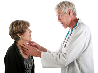 Doctor examines patient