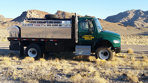 Fire vehicle at Eastern District Headquarters in Marlborough.