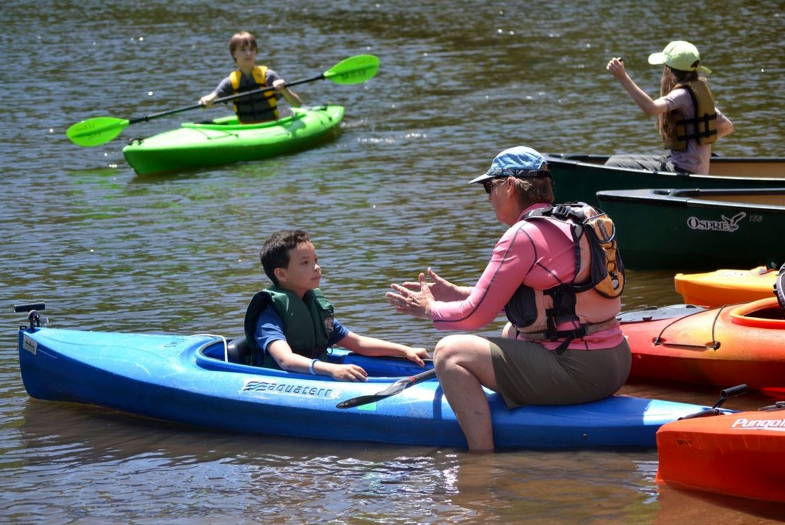 Hopeville Kayak Teacher and Student