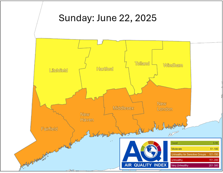 AQI Map June 22, 2025