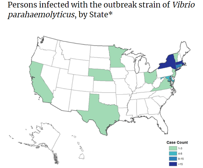 CDC 2013 Vibrio Outbreak Map