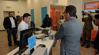Gov. Malloy at the DMV in Milford