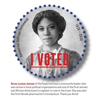 Digital I Voted Sticker with image and text of Anna Louise James