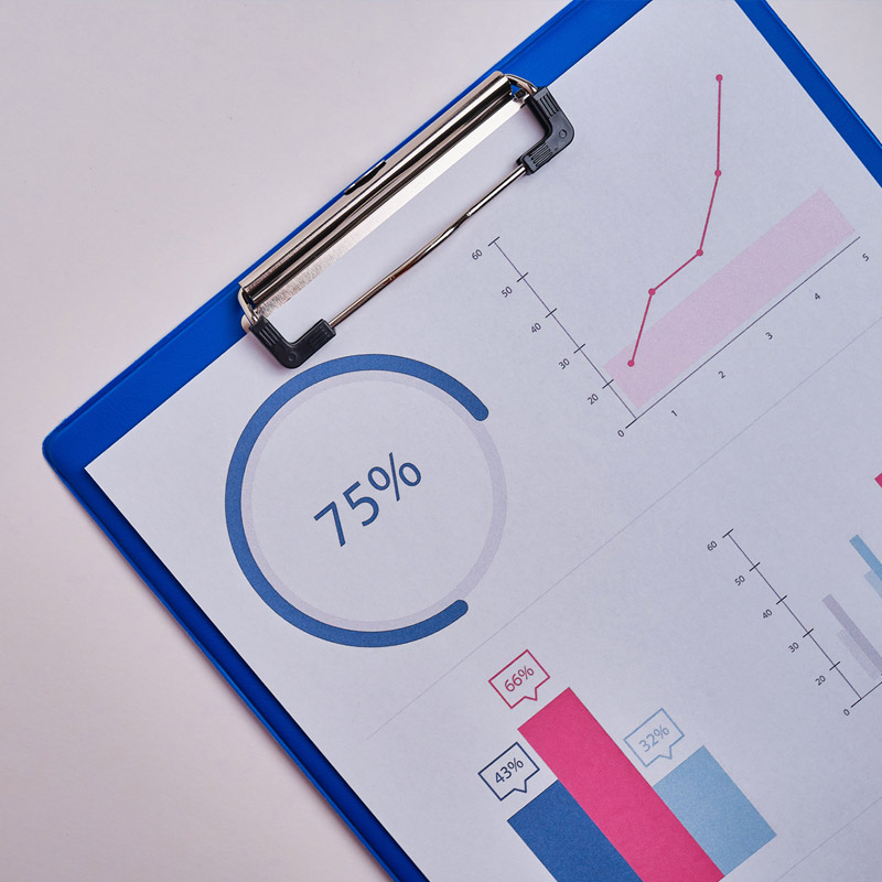 Clipboard showing data.
